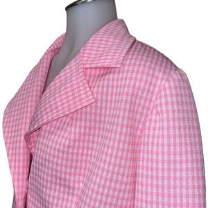 Vintage 70s Pink & White Gingham Check Blazer~Hand Made